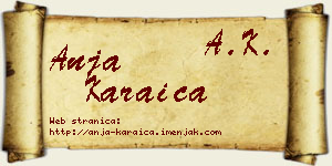 Anja Karaica vizit kartica